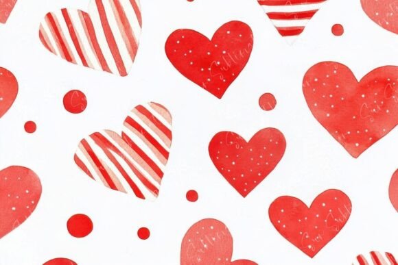 A Charming Array of Heart Patterns in Digital Art