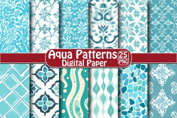 Aqua Patterns Digital Paper: A Creative Tool for Print and Design Projects