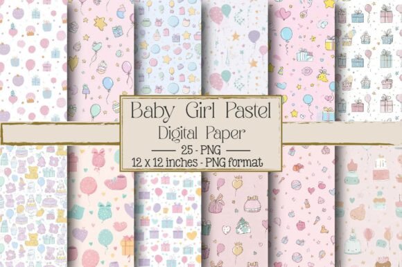 Baby Girl Pastel Birthday Patterns: A Creative and Versatile Design Resource