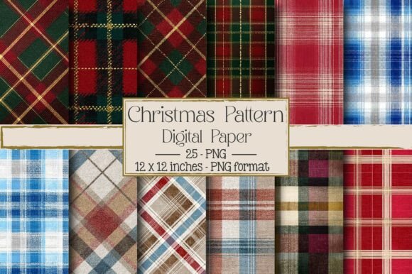 Christmas Checkered Patterns: A Versatile Design for Festive Creations