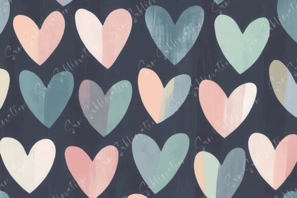 Colorful Heart Patterns on Dark: A Creative and Versatile Design Element