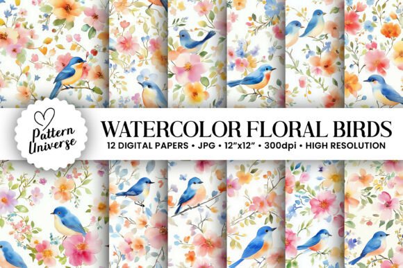 Cute Watercolor Floral Birds Patterns: A Timeless Trend for Modern Creators