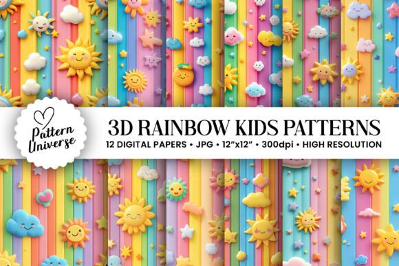 Exploring the Vibrant World of 3D Kids Rainbow Seamless Patterns for Creative Projects