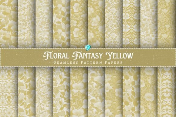 Floral Fantasy Yellow Seamless Patterns for Creative Projects