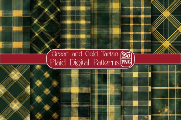 Green and Gold Tartan Plaid Patterns: A Versatile Design Choice for Creative Projects