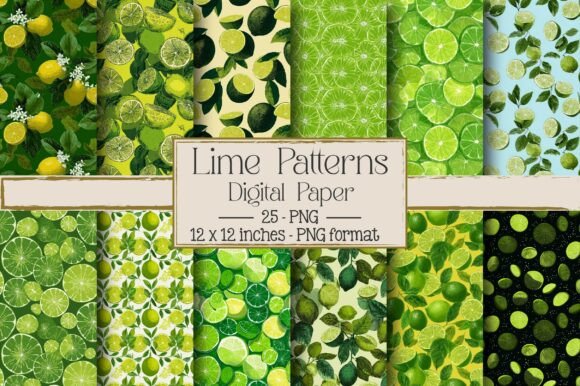 Lime Seamless Patterns – 25 Distressed Designs for Creative Projects
