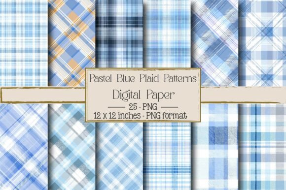Pastel Blue Plaid Patterns for Creative Projects