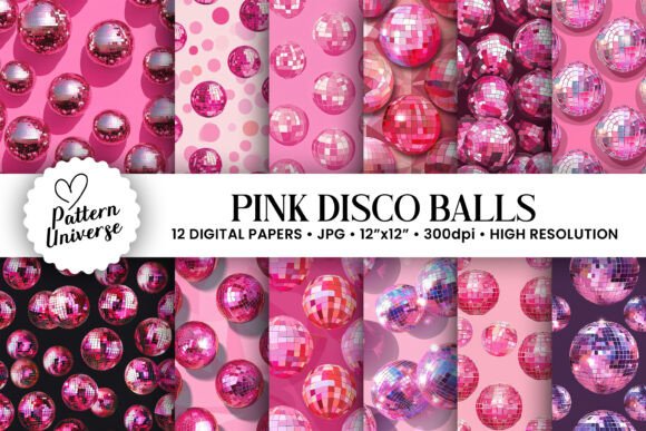 Pink Disco Balls Seamless Patterns: A Versatile and Vibrant Design Asset
