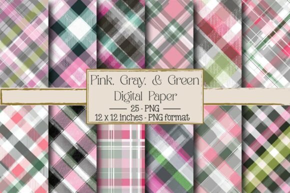 Pink, Gray, and Green Plaid Patterns: A Creative Resource for Designers and DIY Enthusiasts