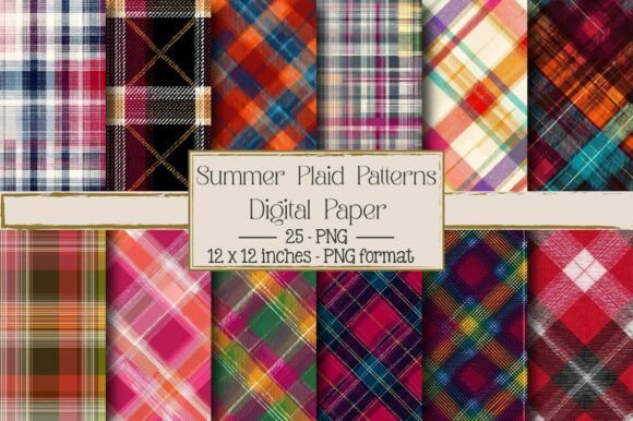 Summer Plaid Patterns: 25 Designs for Creative Projects