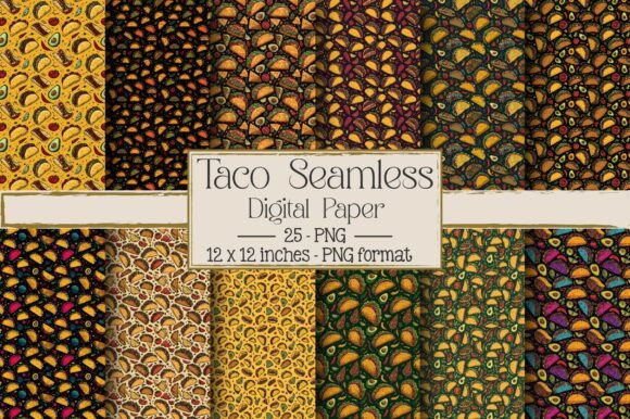 Taco Seamless Patterns – Creative Freedom in 25 Digital Designs