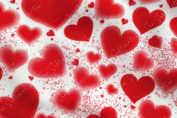 Vibrant Red Heart Patterns on a White Background: A Symbol of Love in Design
