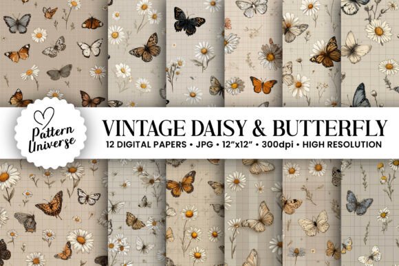 Vintage Daisy Butterflies Patterns: Timeless Elegance for Modern Crafting